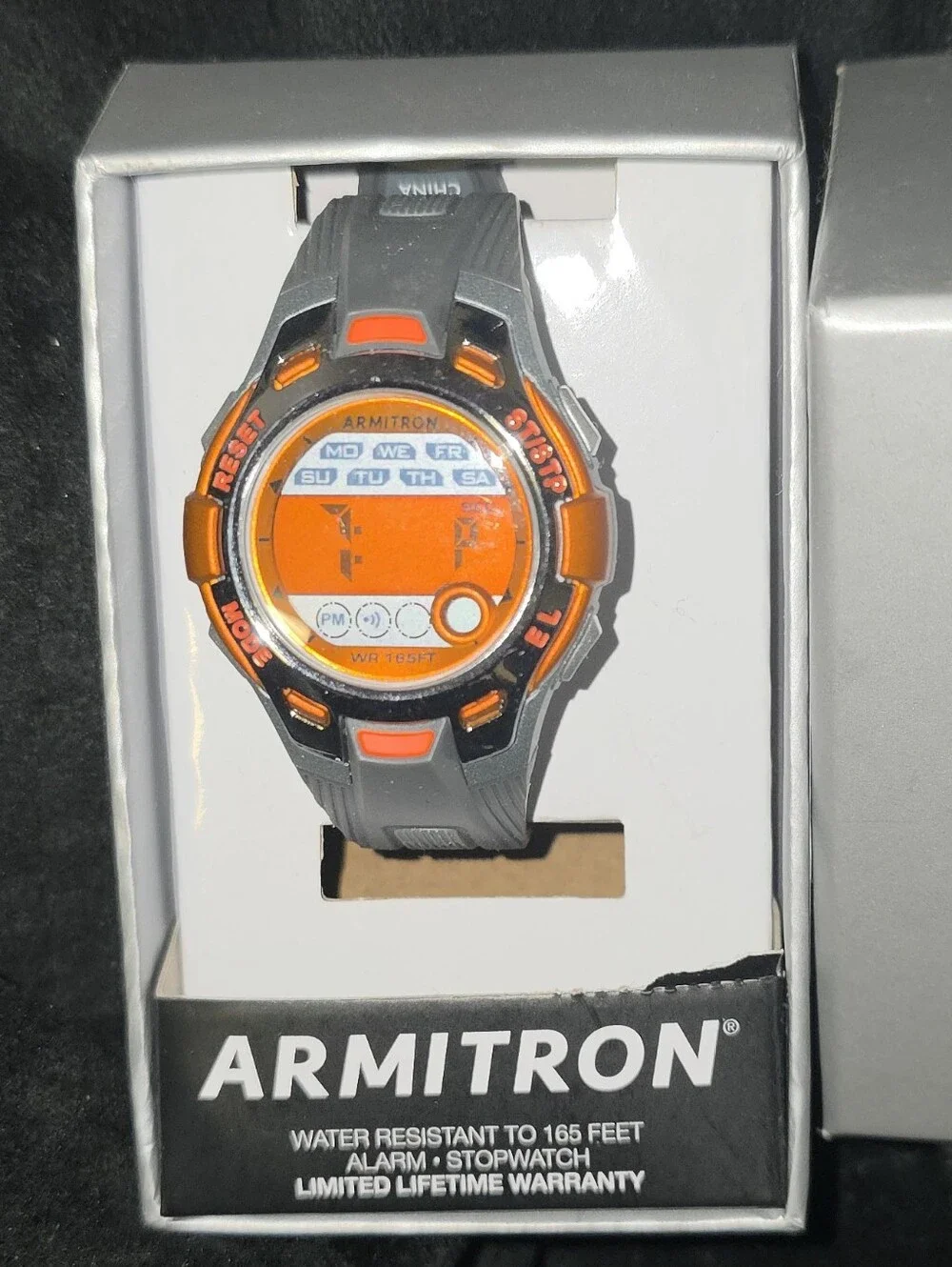 Armitron Orange & Gray Digital Sport Watch WaterProof Battery Works Brand New